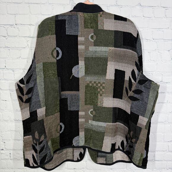 Vintage Dressbarn Jacket Women Plus Size 3X Tapestry Patchwork Full Zip Coat - Picture 11 of 12